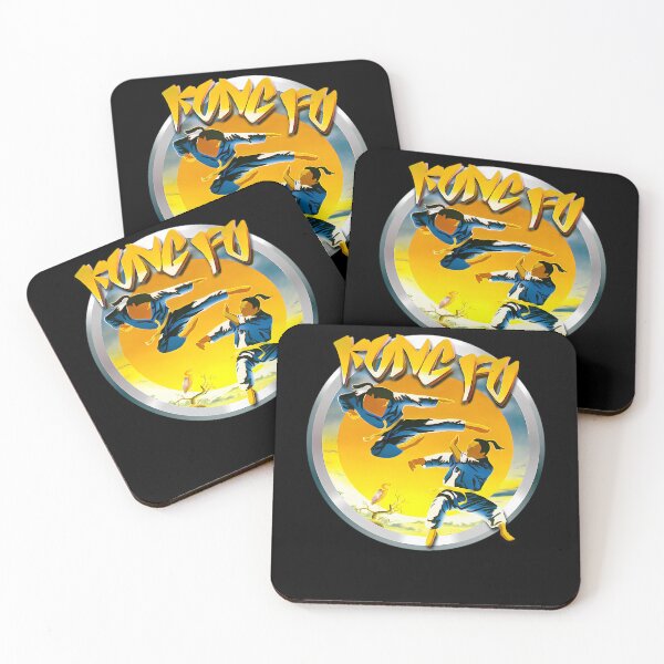Item preview, Kung Fu Martial Artists Flying Kick Sun Setting designed and sold by EnrichGraphics.