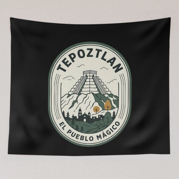 Item preview, Tepoztlan Mexico Pueblo Magico Vintage Travel Emblem designed and sold by k3rstman1.