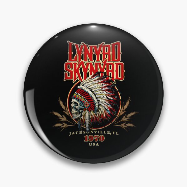 Artikelvorschau, Lynyrd Skynyrd, Jacksonville, FL, 1970, Indianerschädel entworfen und verkauft von FastCustomTees ll.