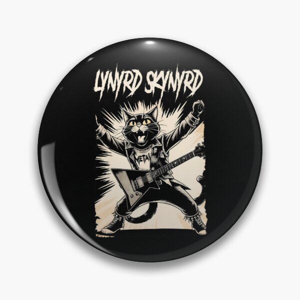 Item preview, Lynyrd Skynyrd Rocker Cat Playing Flying V Guitar designed and sold by FastCustomTees ll.