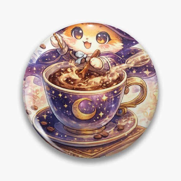 Item preview, Cute Wizard Cat Coffee Sticker designed and sold by CodePaws Creations.