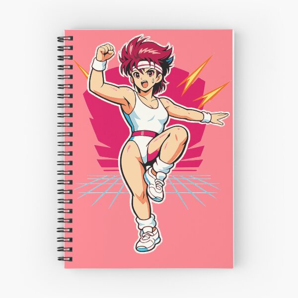 Item preview, Retrowave Vintage Anime Aerobic Power Strike Lady designed and sold by KungPowUnicorn.