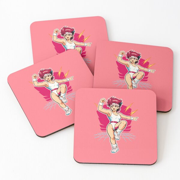 Item preview, Retrowave Vintage Anime Aerobic Power Strike Lady designed and sold by KungPowUnicorn.