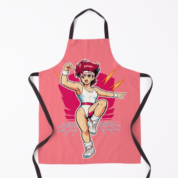 Item preview, Retrowave Vintage Anime Aerobic Power Strike Lady designed and sold by KungPowUnicorn.