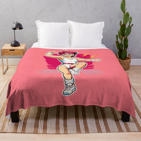 Item preview, Retrowave Vintage Anime Aerobic Power Strike Lady designed and sold by KungPowUnicorn.