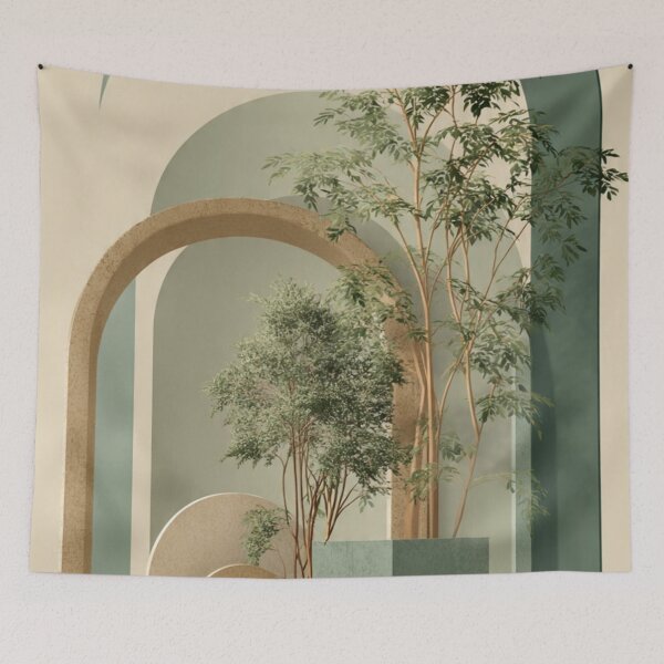 Item preview, Boho Nature Arches - Minimalist Sage Beige Wall Art designed and sold by DkSpirit.