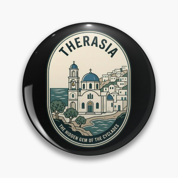 Item preview, Therasia Hidden Gem Vintage Travel Emblem Greece designed and sold by k3rstman1.