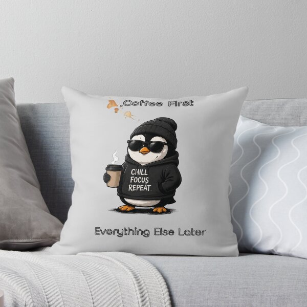 Item preview, "Powered by Coffee. Running on Vibes." designed and sold by Penguin Mood .