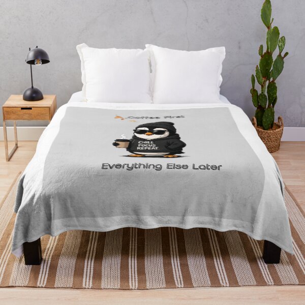 Item preview, "Powered by Coffee. Running on Vibes." designed and sold by Penguin Mood .