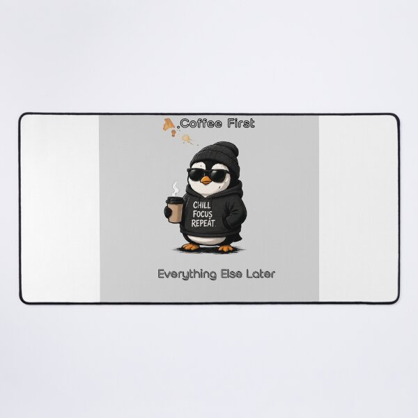 Item preview, "Powered by Coffee. Running on Vibes." designed and sold by Penguin Mood .