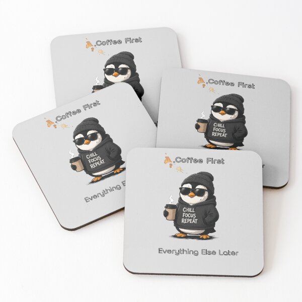 Item preview, "Powered by Coffee. Running on Vibes." designed and sold by Penguin Mood .