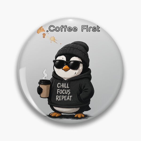 Item preview, "Powered by Coffee. Running on Vibes." designed and sold by Penguin Mood .