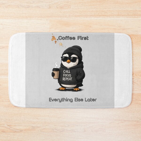 Item preview, "Powered by Coffee. Running on Vibes." designed and sold by Penguin Mood .