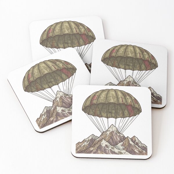 Item preview, Vintage Parachute Above Mountain Peaks designed and sold by pictranoosa.