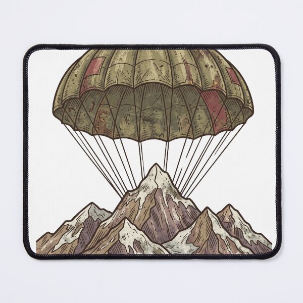 Item preview, Vintage Parachute Above Mountain Peaks designed and sold by pictranoosa.