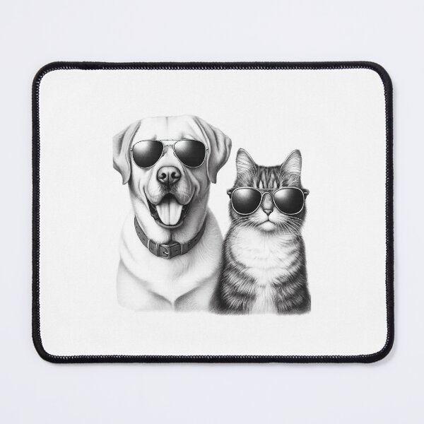 Item preview, Cool Dog and Cat in Sunglasses – Funny Pet Duo Art designed and sold by Rocket&Stars.