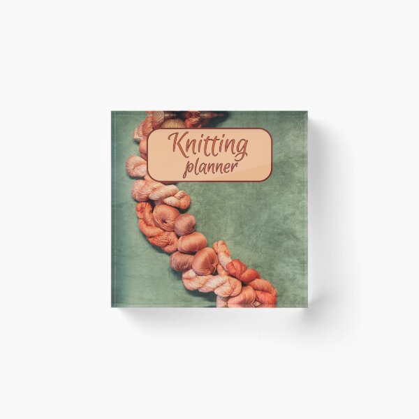 Item preview, Knitting planner in grenn/brown for crafting projects designed and sold by patternsbymira.