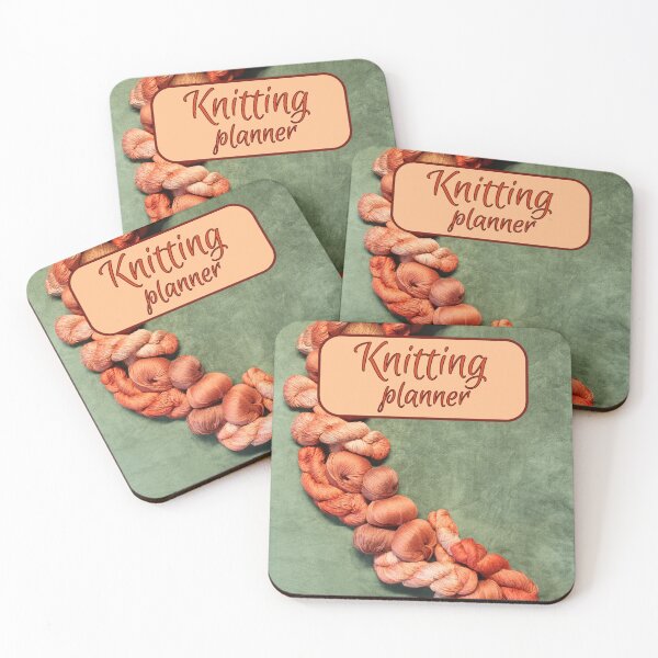 Item preview, Knitting planner in grenn/brown for crafting projects designed and sold by patternsbymira.