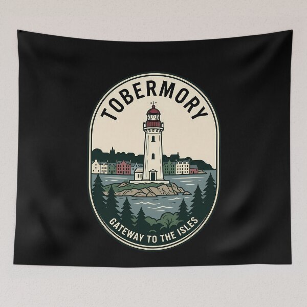 Item preview, Tobermory Scotland Lighthouse Vintage Travel Emblem designed and sold by k3rstman1.
