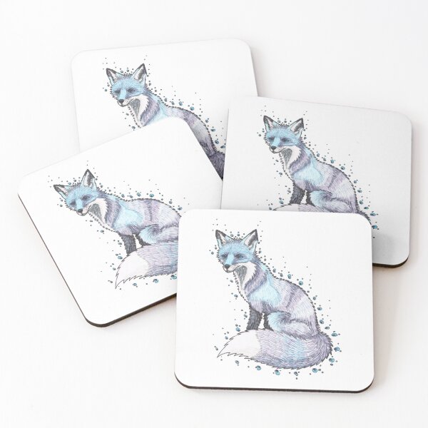 Item preview, Moon Fox Cute Celestial Silver Fox Starry Splash Art designed and sold by Meginks.