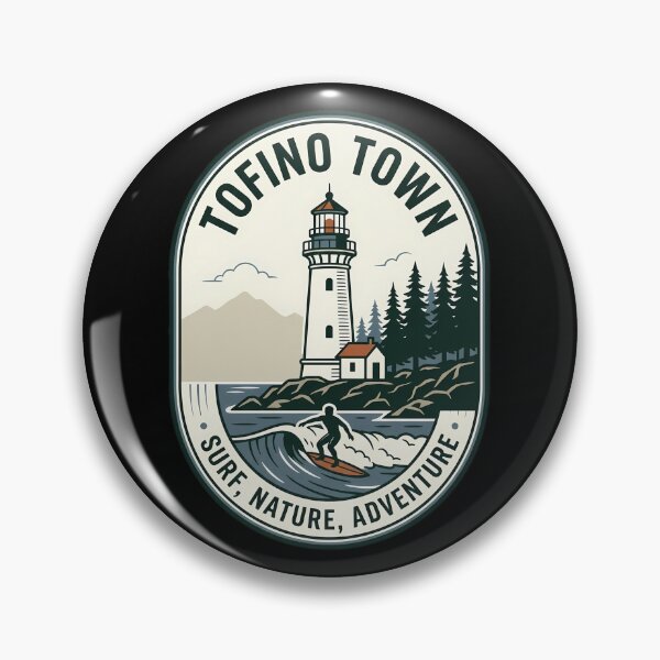 Item preview, Tofino Town Vintage Travel Emblem Surfing Lighthouse designed and sold by k3rstman1.