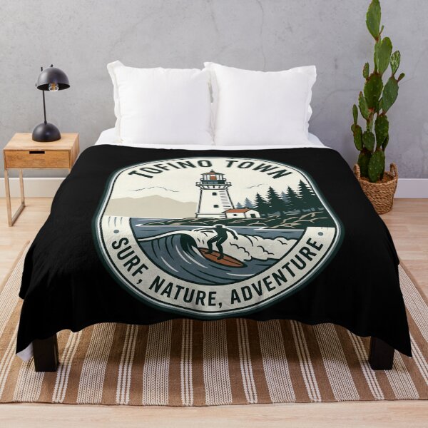 Item preview, Tofino Town Vintage Travel Emblem Surfing Lighthouse designed and sold by k3rstman1.