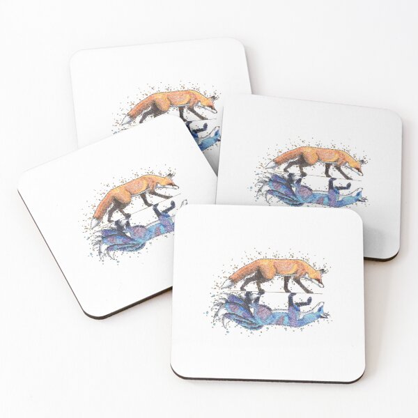 Item preview, On The Edge Clever Fox Galaxy Mirror Reflection Design designed and sold by Meginks.