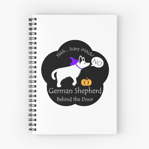 Item preview, Funny German Shepherd Scary Witch Behind the Door Black Base designed and sold by Na7nasColorShop.