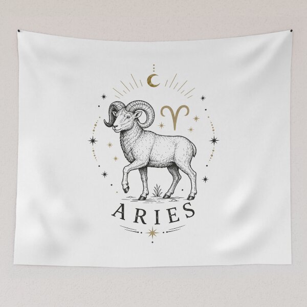Item preview, Vintage Aries Zodiac Celestial Mystical Ram designed and sold by TSshirtShoppe.