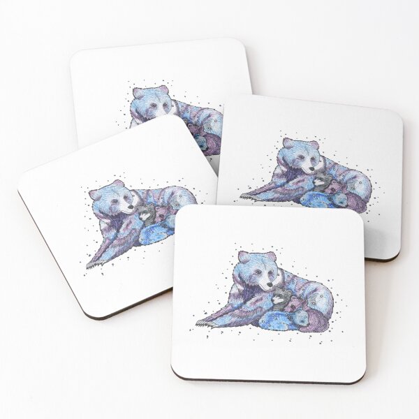 Item preview, Great Ursa Mother Cute Celestial Grizzly Bear Starry Art designed and sold by Meginks.