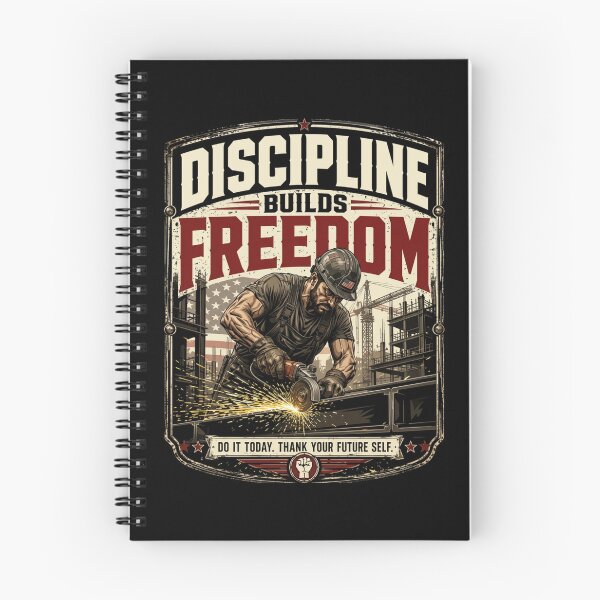 Item preview, Discipline Builds Freedom - Blue Collar Worker Vintage Motivation Shirt designed and sold by DomKo10.