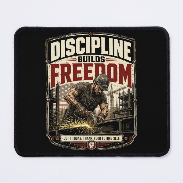 Item preview, Discipline Builds Freedom - Blue Collar Worker Vintage Motivation Shirt designed and sold by DomKo10.