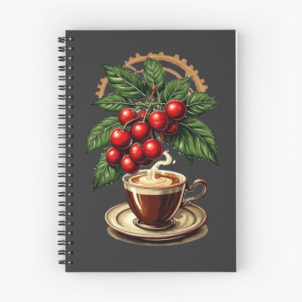 Item preview, Barista Mechanics - Steampunk Coffee Cup & Fresh Cherries designed and sold by Shift-Bloom.