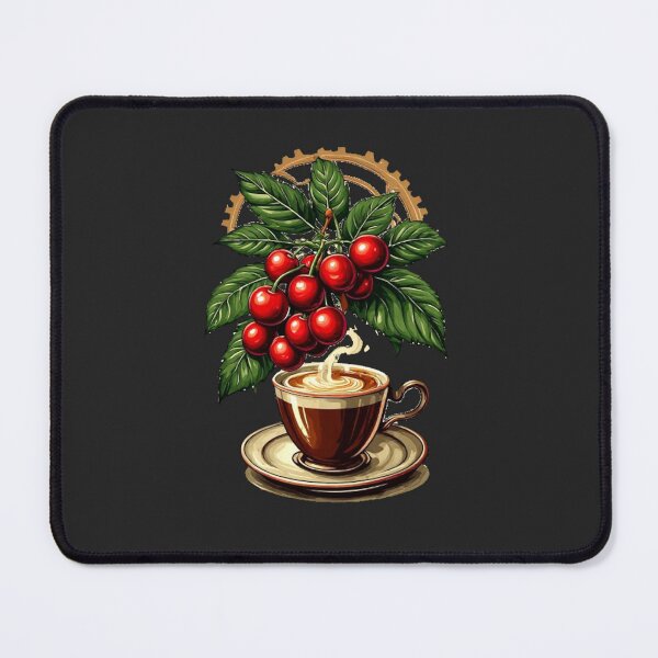 Item preview, Barista Mechanics - Steampunk Coffee Cup & Fresh Cherries designed and sold by Shift-Bloom.
