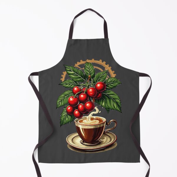Item preview, Barista Mechanics - Steampunk Coffee Cup & Fresh Cherries designed and sold by Shift-Bloom.