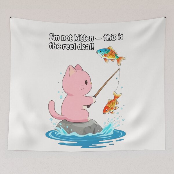 Item preview, Funny Fishing Cat Pun designed and sold by BLUESKY11a.