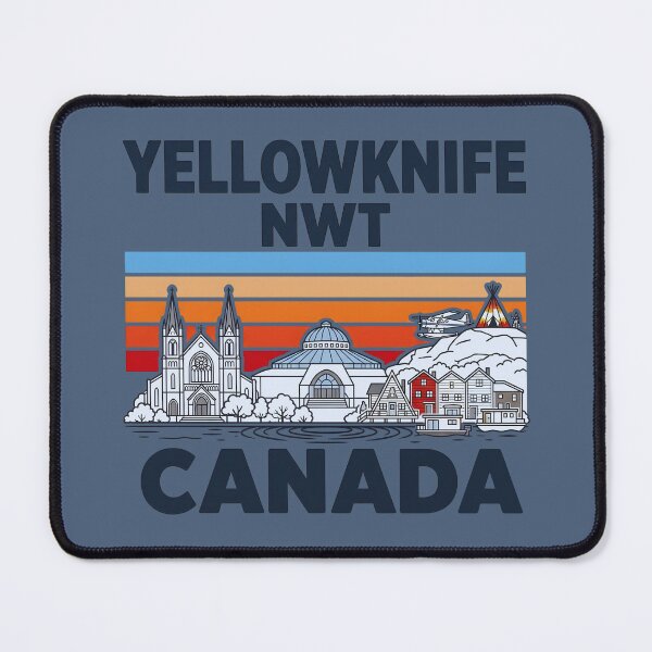 Item preview, Yellowknife NWT Canada Minimalist Skyline Retro Colors designed and sold by HowToCanadian.