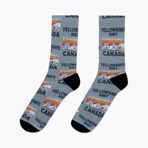 Item preview, Yellowknife NWT Canada Minimalist Skyline Retro Colors designed and sold by HowToCanadian.