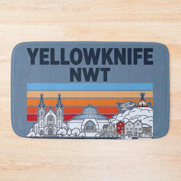 Item preview, Yellowknife NWT Canada Minimalist Skyline Retro Colors designed and sold by HowToCanadian.