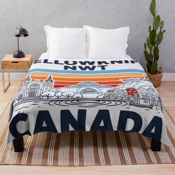 Item preview, Yellowknife NWT Canada Minimalist Skyline Retro Colors designed and sold by HowToCanadian.