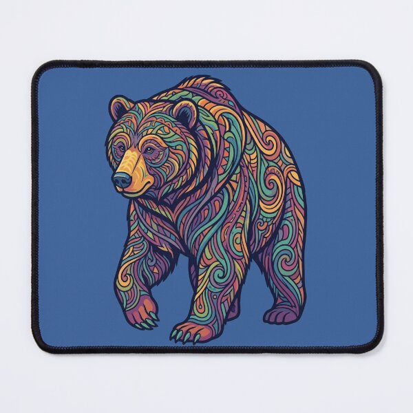 Item preview, Psychedelic Grizzly Bear Mandala Art designed and sold by Skyrocketz.