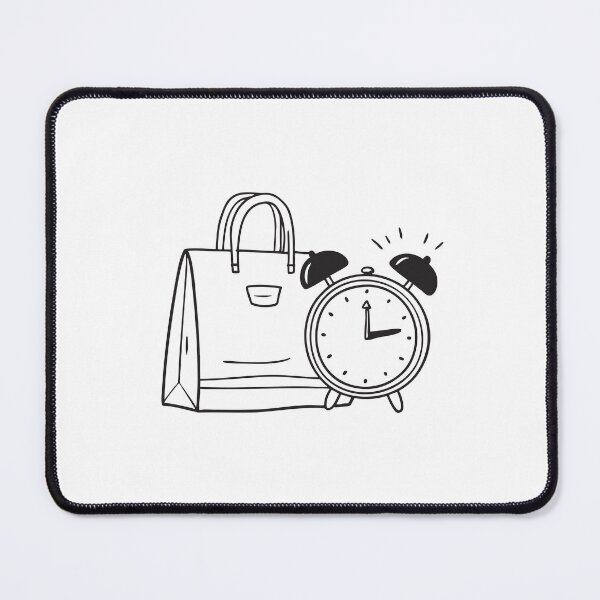 Item preview, A ringing clock placed next to a bag designed and sold by rasagamastore.