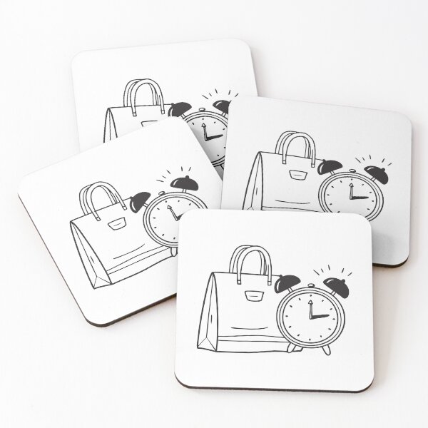 Item preview, A ringing clock placed next to a bag designed and sold by rasagamastore.