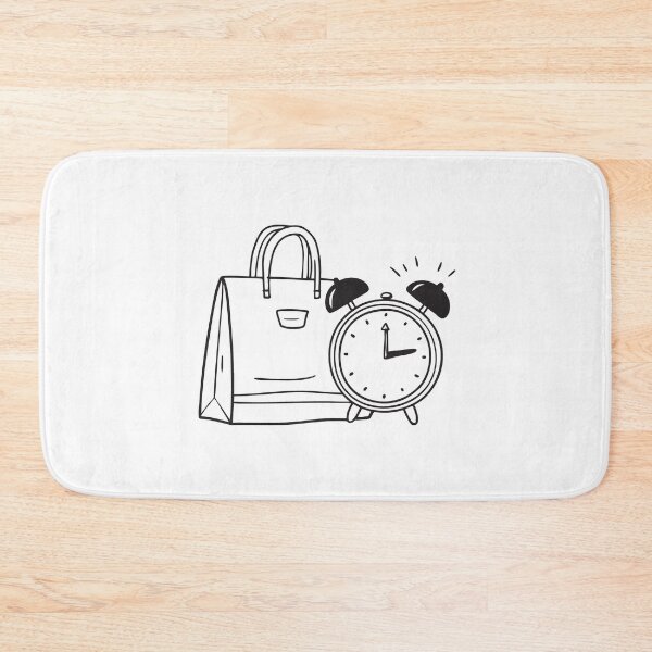 Item preview, A ringing clock placed next to a bag designed and sold by rasagamastore.