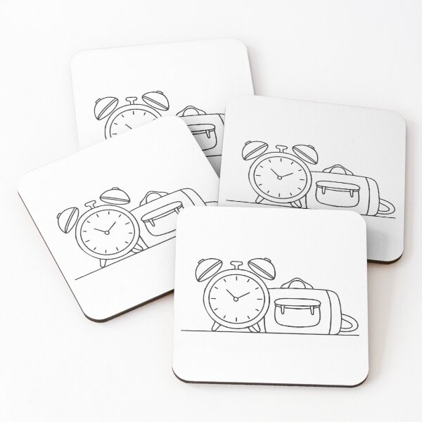 Item preview, An alarm clock sounding near a partially packed bag designed and sold by rasagamastore.