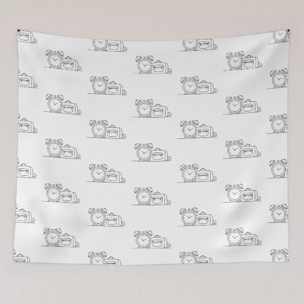 Item preview, An alarm clock sounding near a partially packed bag designed and sold by rasagamastore.