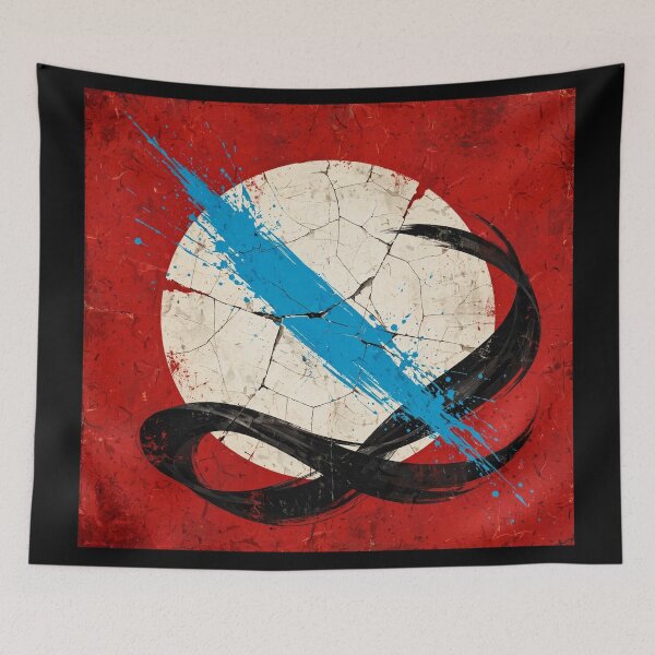 Item preview, Original abstract painting in red, black and blue designed and sold by KALEIDOSCOPE UK.