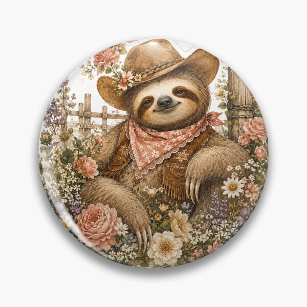 Item preview, Western sloth designed and sold by Petals and pearls.