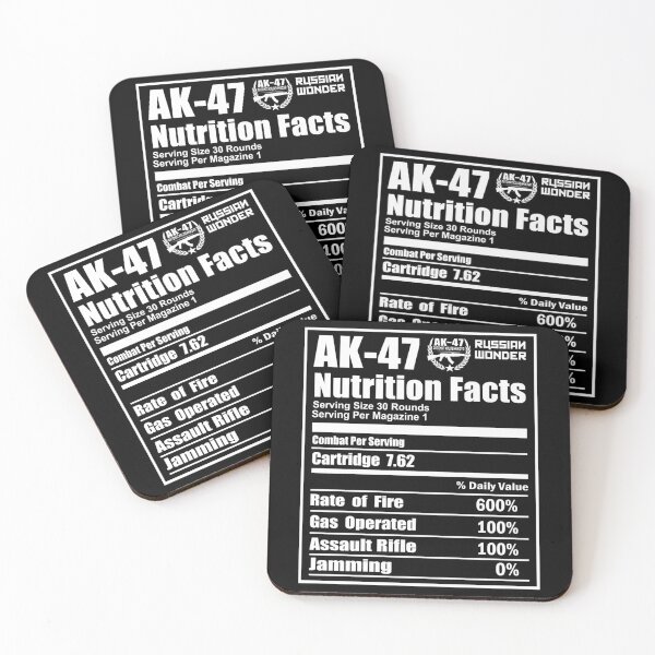 Item preview, AK 47 Russian Rifle Funny Nutrition Facts designed and sold by AnnaliseHowe.