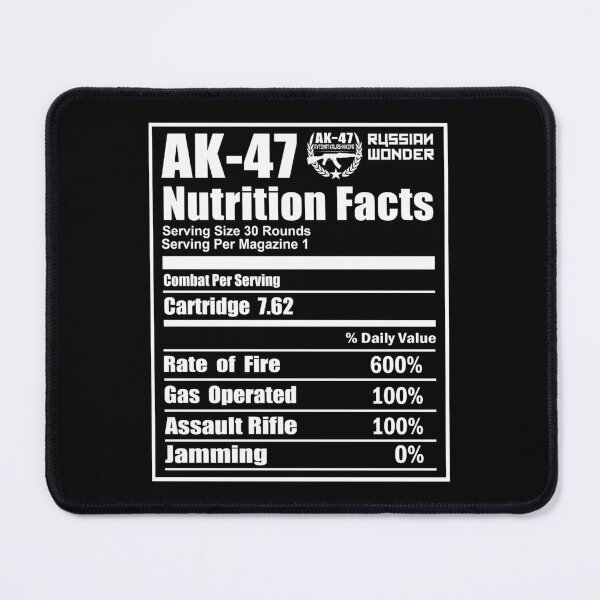 Item preview, AK 47 Russian Rifle Funny Nutrition Facts designed and sold by AnnaliseHowe.